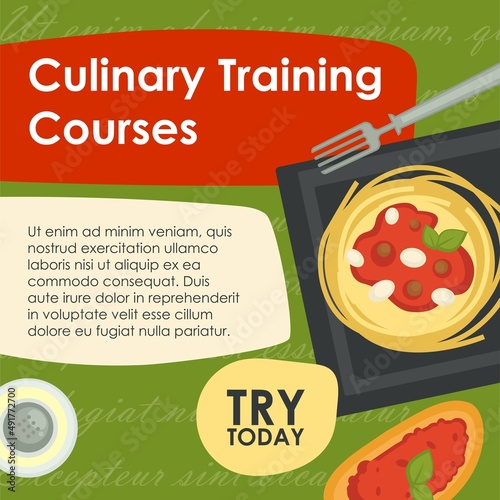 Culinary training courses, Italian cuisine vector