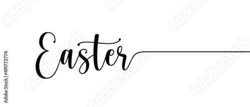 Easter - Continuous one line calligraphy with Single word quotes. Minimalistic handwriting with white background.