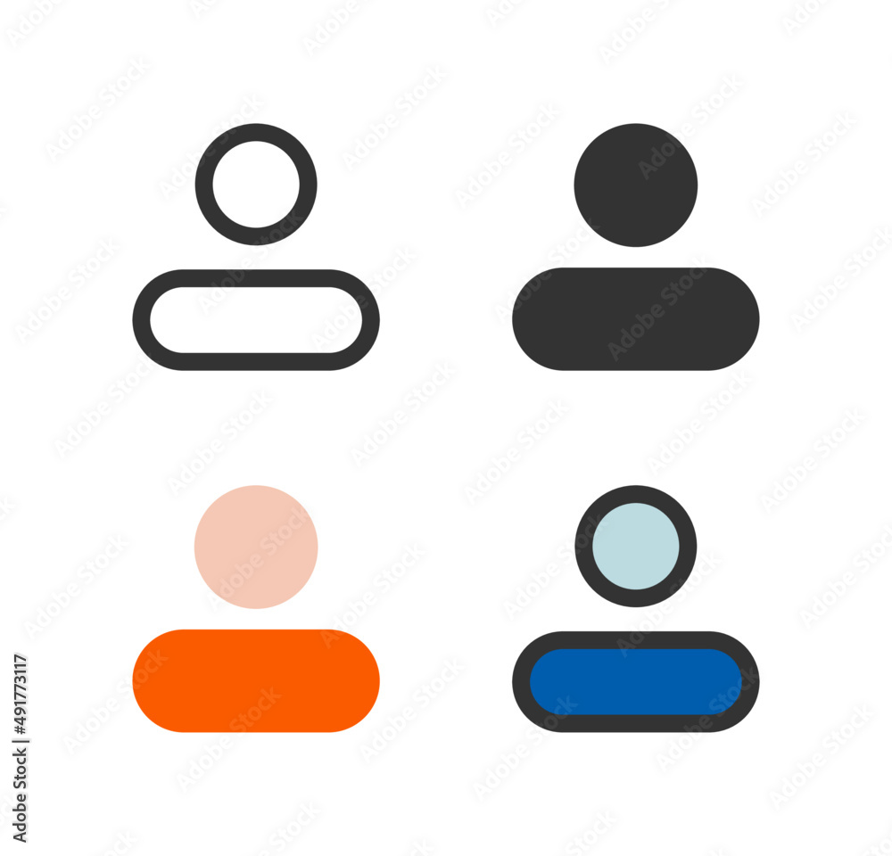 User icons set design graphic with line, filled, and solid sytle. Vector for company or corporate business. User icons set design graphic with line, filled, and solid sytle. Vector for company or corporate business.