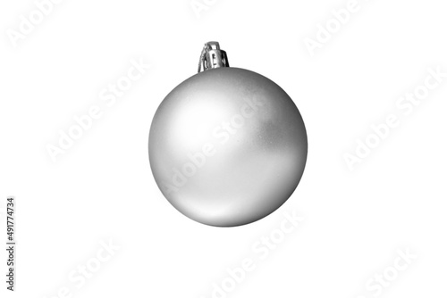 Blank plain White Matte Christmas Ball Mock-Up template isolated on white background. 3d rendering.