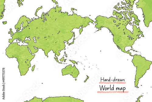手描き世界地図