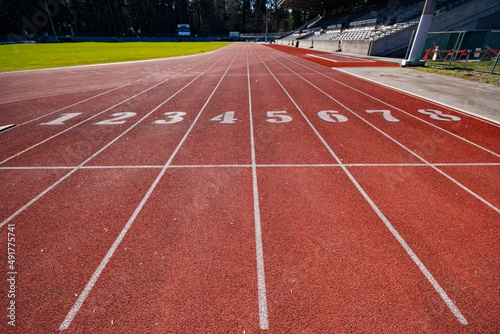 Running Track Details - Lines, Patterns, and Numbers