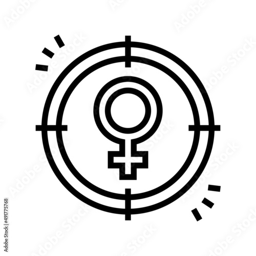 sexism social problem line icon vector. sexism social problem sign. isolated contour symbol black illustration