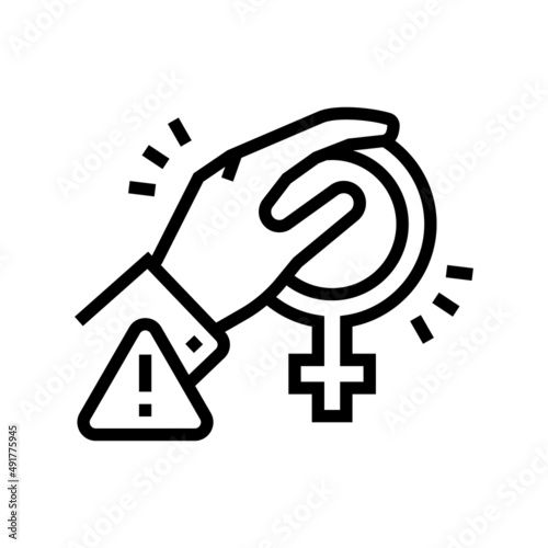 harassment female line icon vector. harassment female sign. isolated contour symbol black illustration