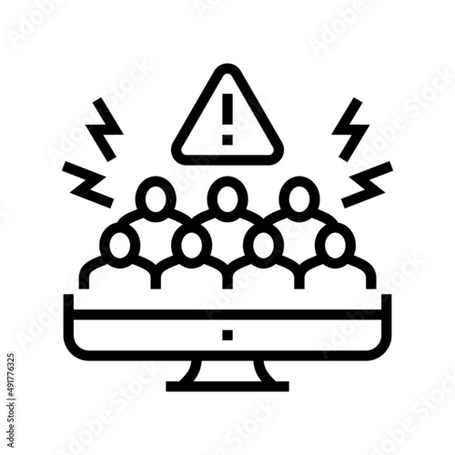 social boycott line icon vector. social boycott sign. isolated contour symbol black illustration