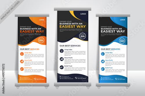 New modern abstract corporate business roll up banner,creative minimal x banner stand for commercial and Multipurpose Use professional design