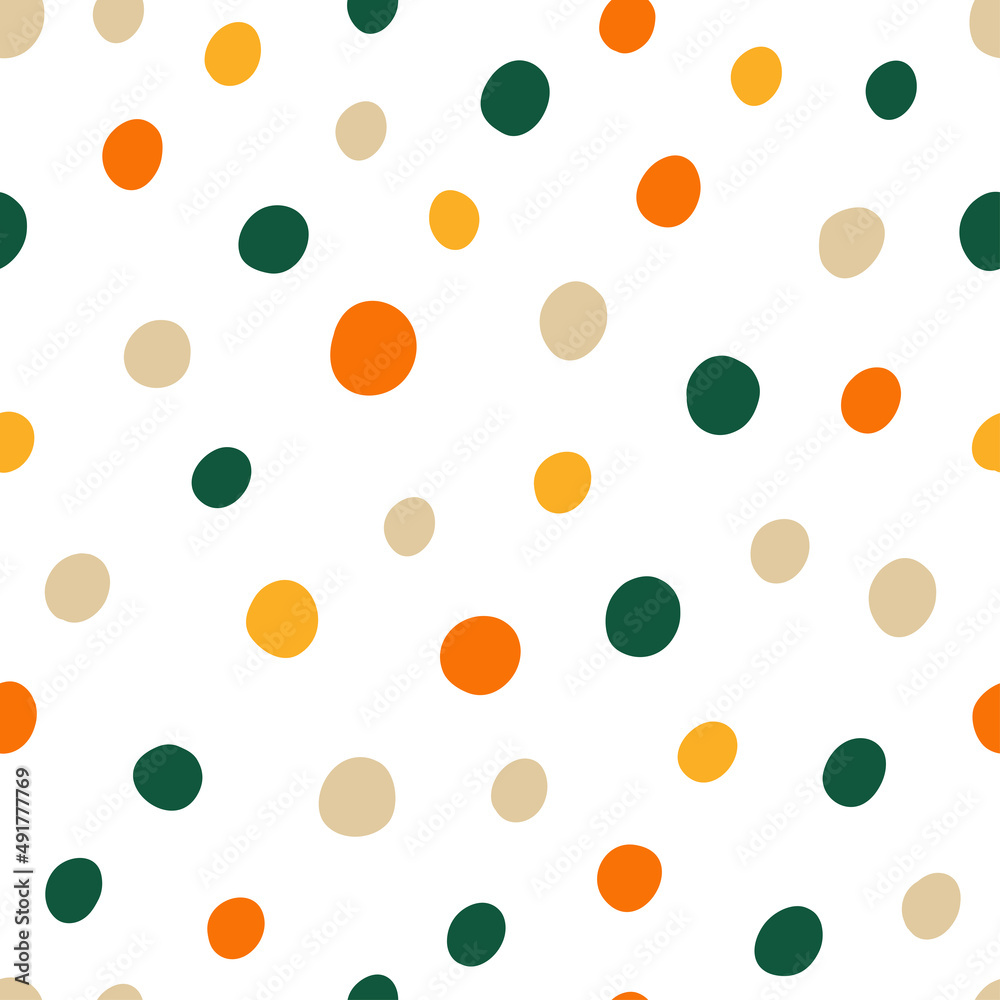 Colorful spots seamless pattern with white background. Colorful spots seamless pattern with white background.