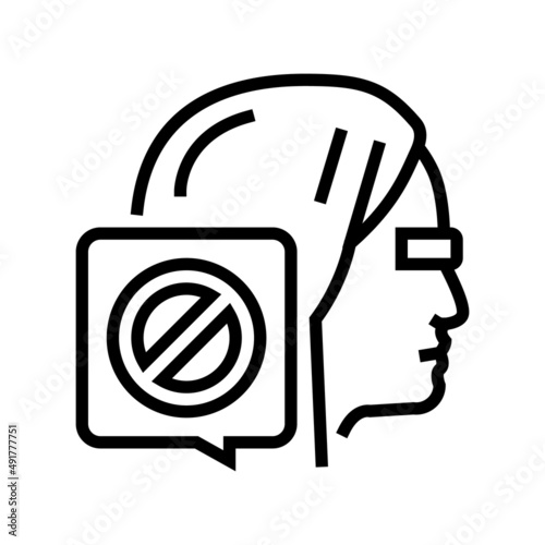 canceled female person line icon vector. canceled female person sign. isolated contour symbol black illustration