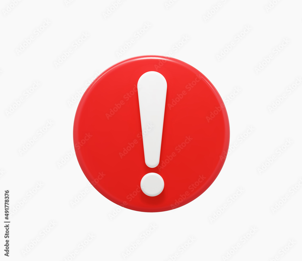 3D Realistic red warning sign vector illustration. 3D Realistic red warning sign vector illustration.