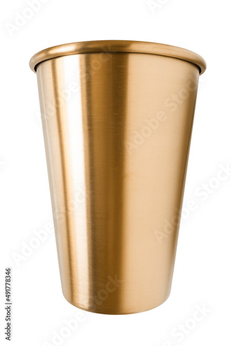 Golden cup isolated