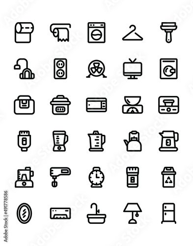 Housekeeping Icon Set 30 isolated on white background