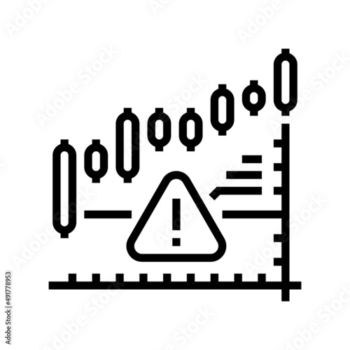 stagflation online market line icon vector. stagflation online market sign. isolated contour symbol black illustration