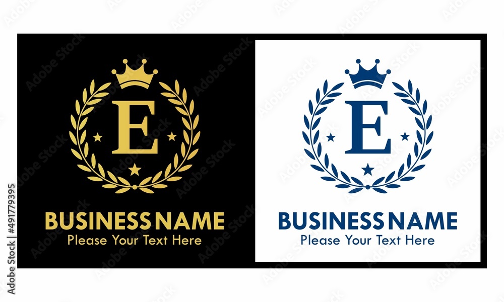Letter e crown logo design template illustration. suitable for fashion, brand, kingdom, crown, identity
