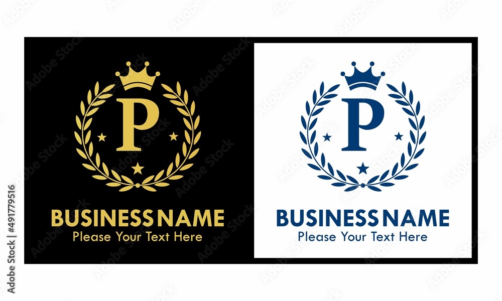 Letter p crown logo design template illustration. suitable for fashion, brand, kingdom, crown, identity Letter p crown logo design template illustration. suitable for fashion, brand, kingdom, crown, identity