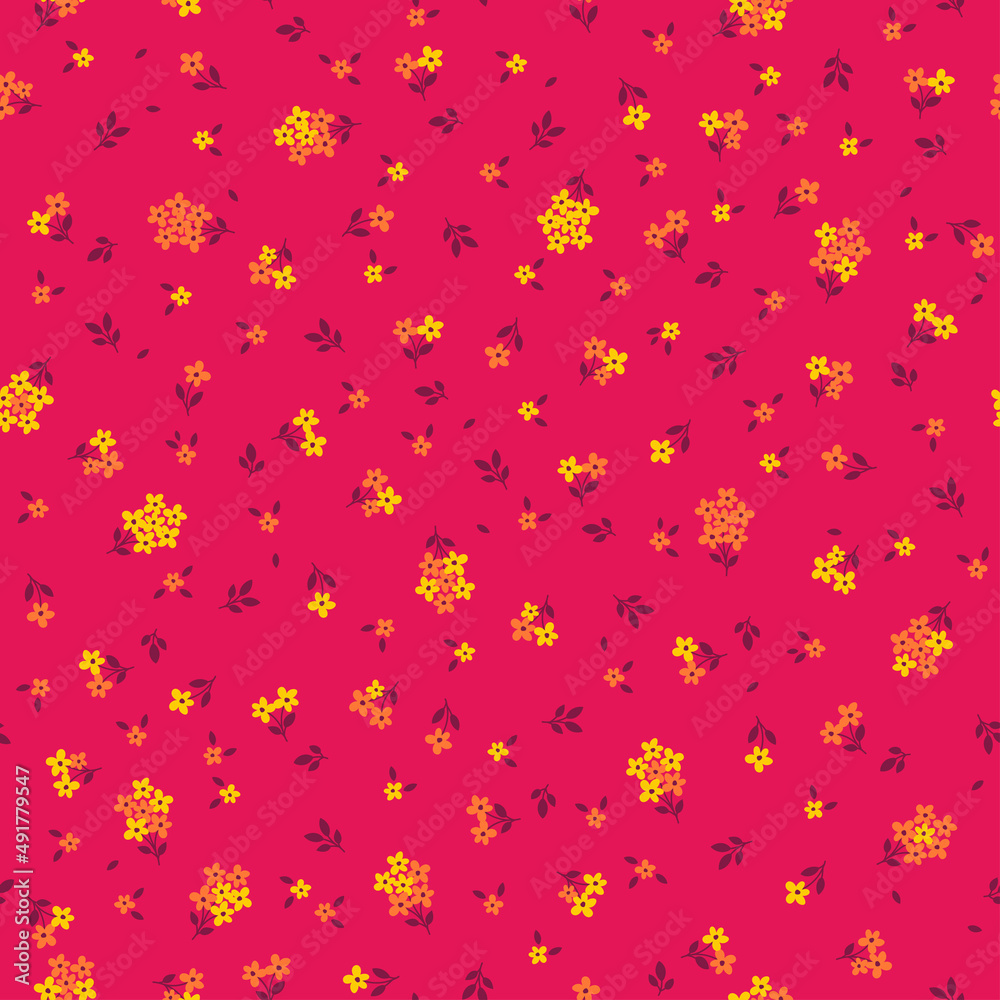 Pink seamless pattern with colorful flowers. Pink seamless pattern with colorful flowers.