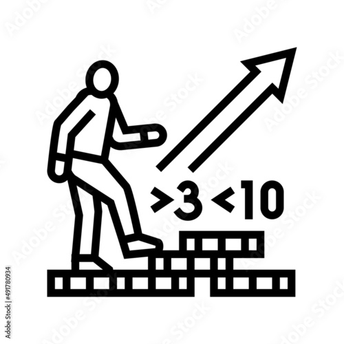 walking inflation line icon vector. walking inflation sign. isolated contour symbol black illustration