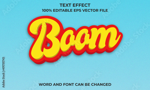 Fototapeta Naklejka Na Ścianę i Meble -  Editable 3D Text Effect With Boom Concept
