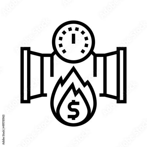 oil asset inflation line icon vector. oil asset inflation sign. isolated contour symbol black illustration