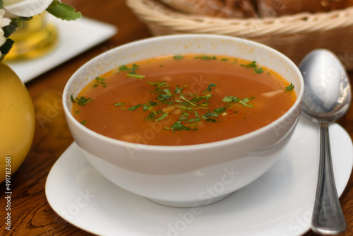 Vegetable soup romanian vegan lunch