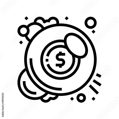 finance bubble line icon vector. finance bubble sign. isolated contour symbol black illustration