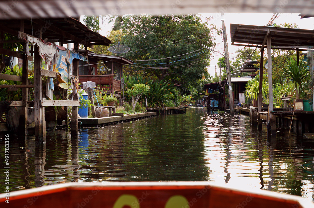 Bangkok, canals with boats