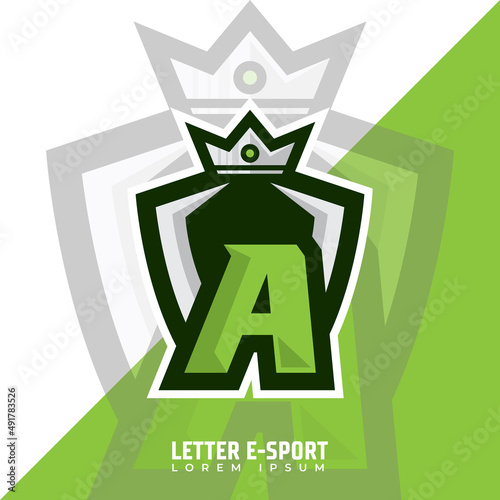 Tableau sur toile letter A logo gamer design, Initials e-sports logo design concept, emblem design for eSports team