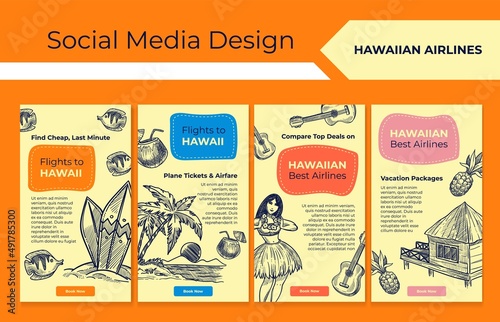 Hawaiian airlines promo at social media design set