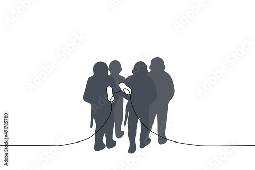 security forces carry person - one line drawing vector. the concept of violent suppression of political protests, the police grabbed the oppositionist