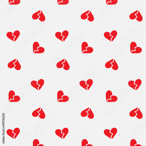 Red broken heart card seamless pattern.