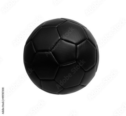 Black soccer ball isolated on white