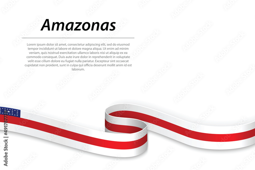 Obraz premium Waving ribbon or banner with flag of Amazonas