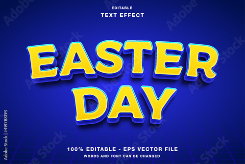 Easter Day 3d Cartoon Editable Text Effect