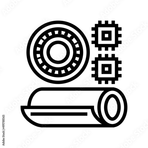 polyimides thermoset line icon vector. polyimides thermoset sign. isolated contour symbol black illustration