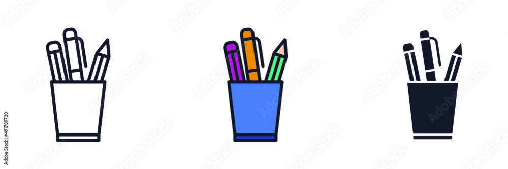 Naklejka premium pencil stand icon symbol template for graphic and web design collection logo vector illustration