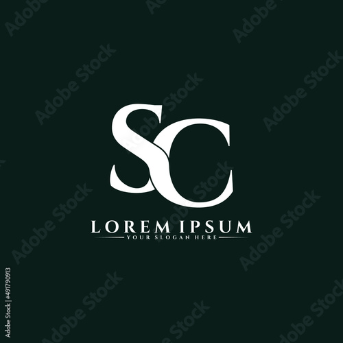 Letter SC luxury logo design vector