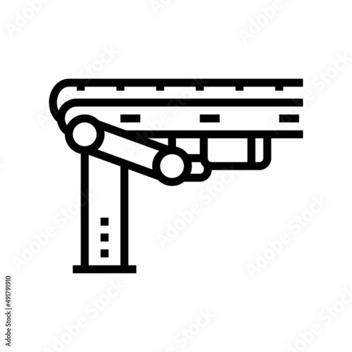 conveyor belt line icon vector. conveyor belt sign. isolated contour symbol black illustration