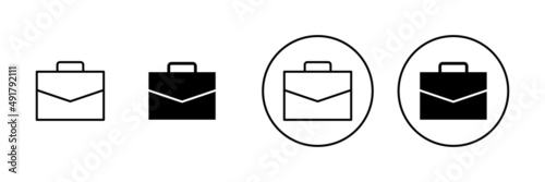 Briefcase icons set. suitcase sign and symbol. luggage symbol.
