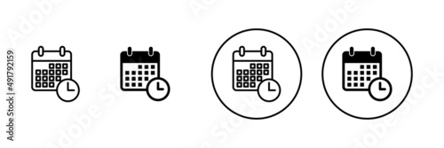 Calendar icons set. Calender sign and symbol. Schedule icon symbol