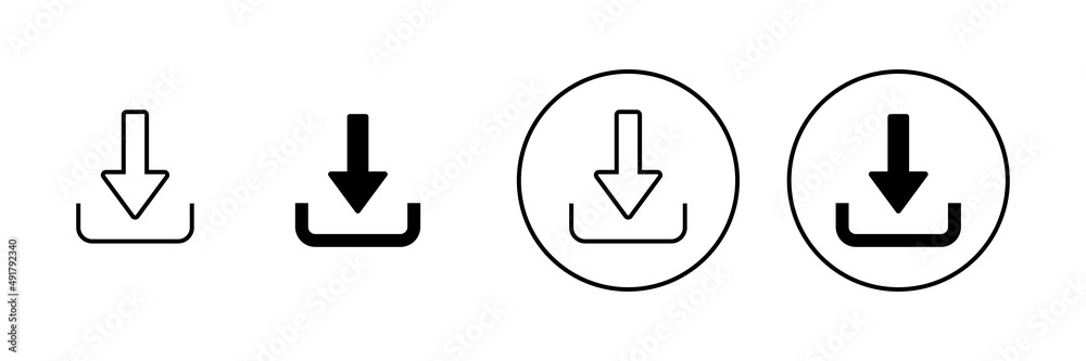 Download icons set. Download sign and symbol Download icons set. Download sign and symbol