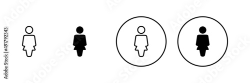 Female icons set. woman sign and symbol