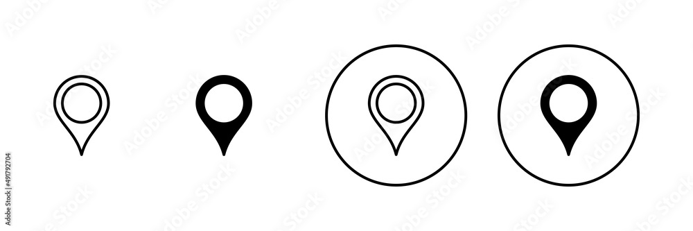 Pin icons set. Location sign and symbol. destination icon. map pin Pin icons set. Location sign and symbol. destination icon. map pin