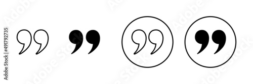 Quote icons set. Quotation mark sign and symbol