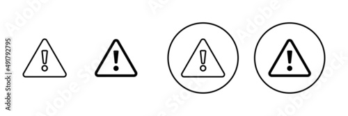 Free Download Exclamation danger icons set. attention sign and symbol. Hazard warning attention sign - GFXLoad