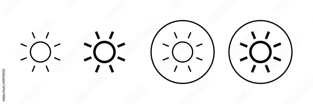 Sun icons set. Brightness sign and symbol Sun icons set. Brightness sign and symbol