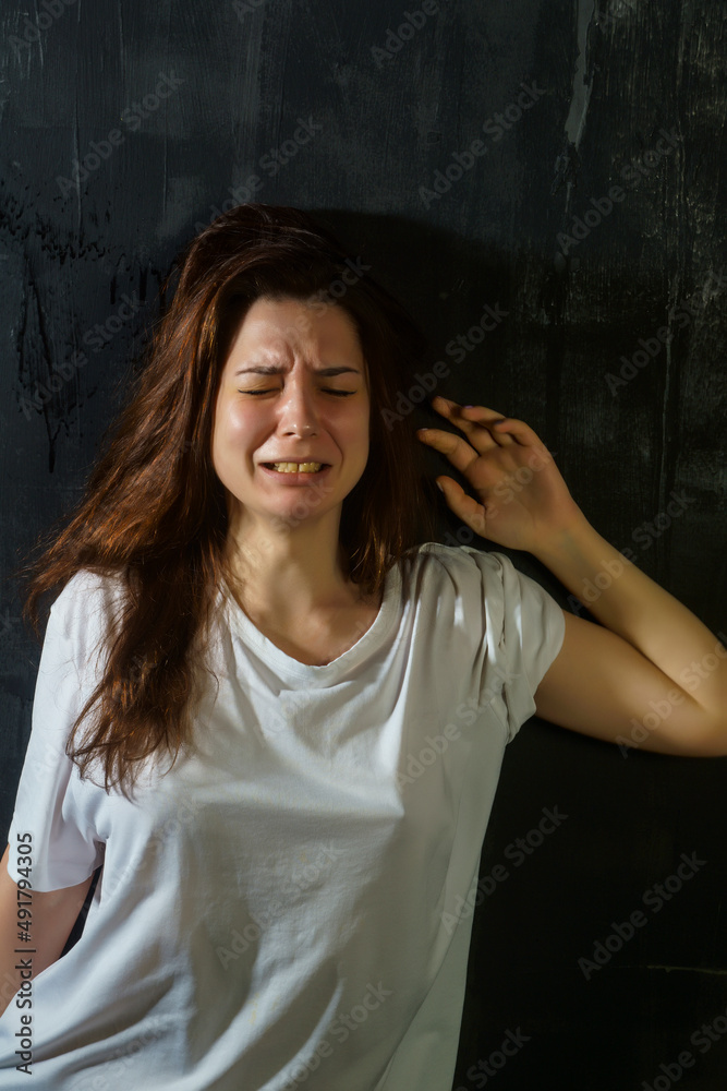 portrait of a young woman with emotions suffering, sadness, pain, depression, mental disorders, psychology portrait of a young woman with emotions suffering, sadness, pain, depression, mental disorders, psychology