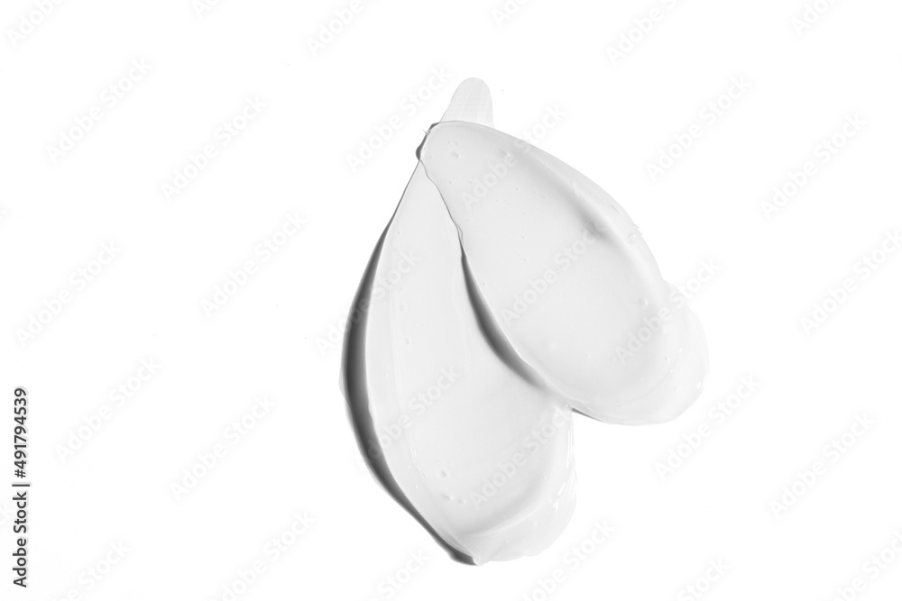 Liquid cream cosmetic smudge texture on a white background Liquid cream cosmetic smudge texture on a white background
