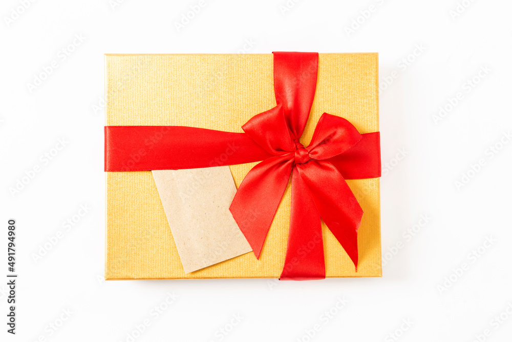 gift wrapping on a white background with red ribbons