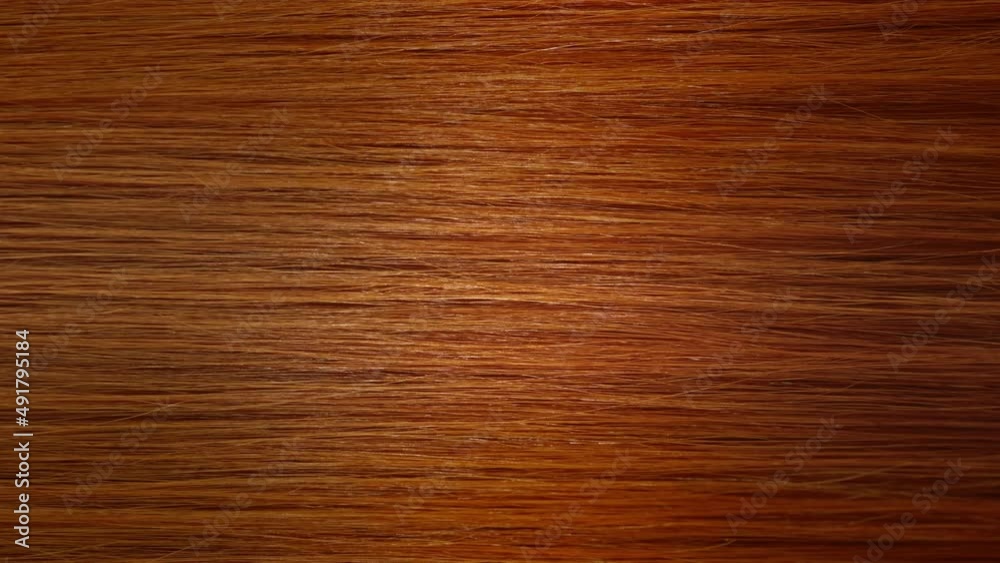 Hair texture | Vertical shot of A stick running under red hair surface making wave | Hair dye commercial Hair texture | Vertical shot of A stick running under red hair surface making wave | Hair dye commercial