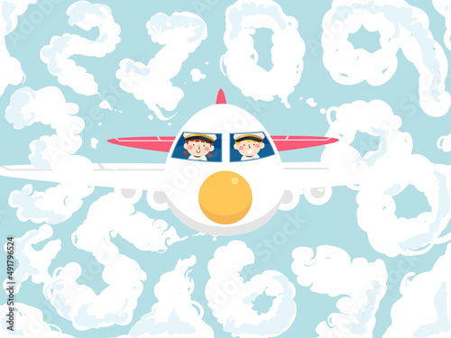 Kids Airplane Numbers Cloud...