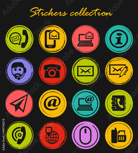 Contact us icons set